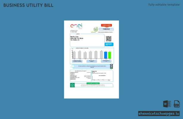 Beispiel einer Energierechnung von ENEL für Unternehmen in Kolumbien (Vorschau)